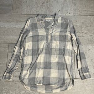 J Crew Factory grey plaid tunic shirt